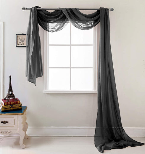 Celine Sheer Window Curtain Scarf 54 x 216 in.