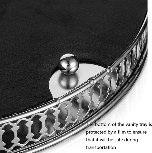 Adore the Decor™ 12" Mirrored Round Decorative Tray / Jewelry Holder