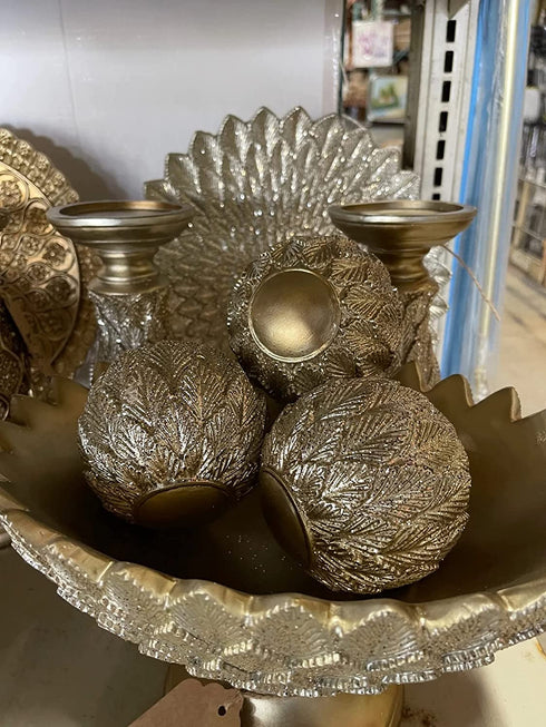 Adore the Decor™ 3 Piece Gold Decorative Orb Set