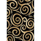 Black, Beige, and Gold Circle Swirls Abstract Area Rug