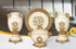 Adore the Decor™ Beige and Gold Diamond Four Piece Ceramic Vase Accessory Set - 13"