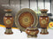 Adore the Decor™ Brown and Gold Four Piece Ceramic Vase Accessory Set - 13"