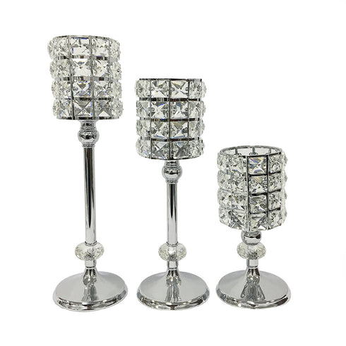 Adore the Decor™ 3 Piece Crystal Beaded Candle Holder Set