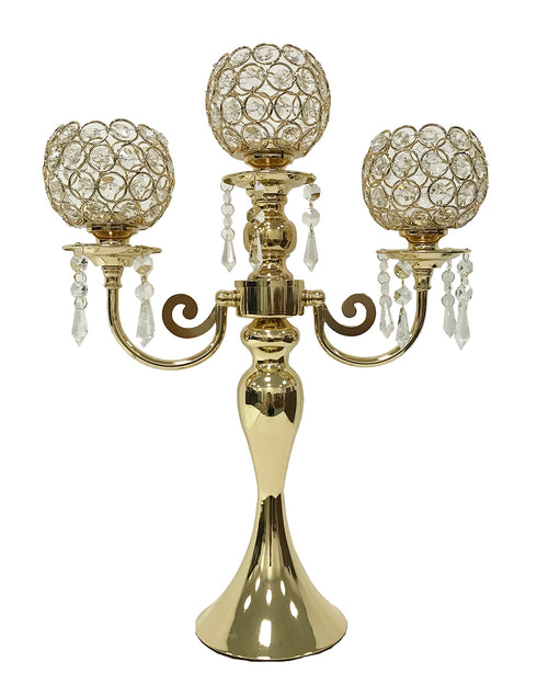 Adore the Decor™ 3 Arm Crystal Beaded Candelabra - 21"