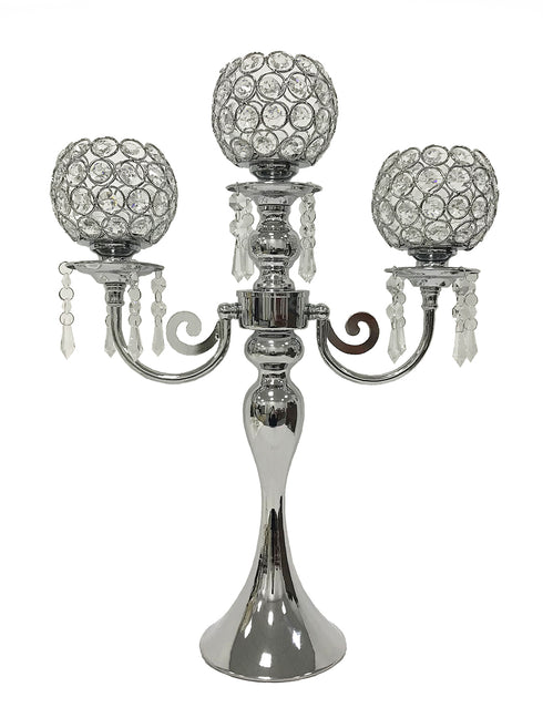 Adore the Decor™ 3 Arm Crystal Beaded Candelabra - 21"