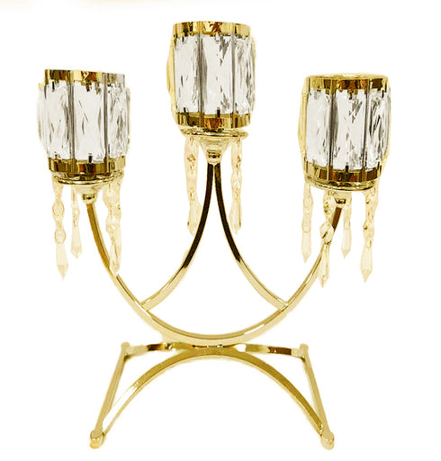 Adore the Decor™ 3 Arm Crystal Candelabra - 12"