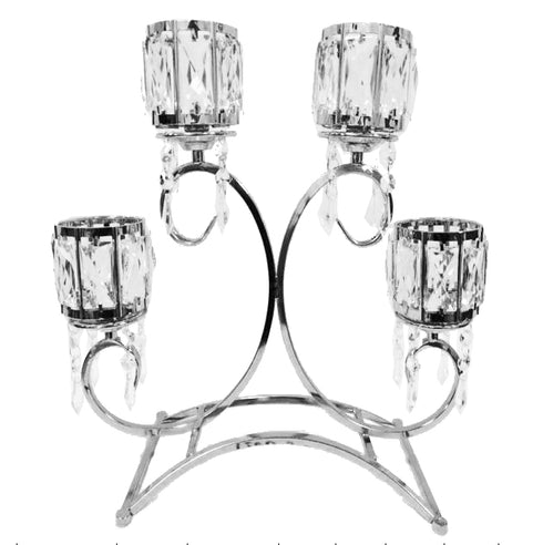 Adore the Decor™ 4 Arm Crystal Candelabra - 15"
