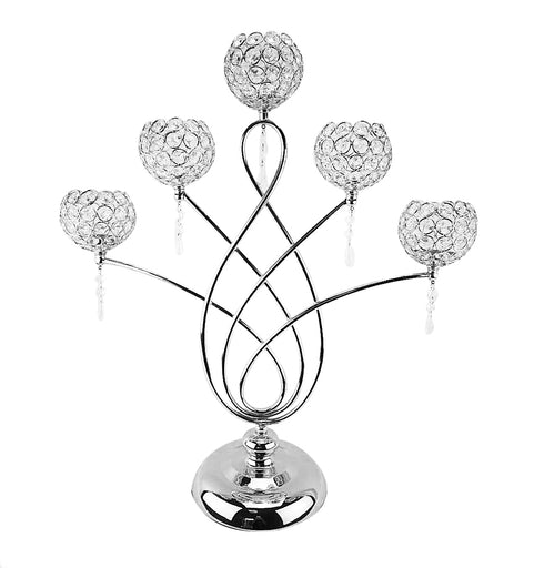 Adore the Decor™ 5 Arm Crystal Beaded Candelabra - 24.5"