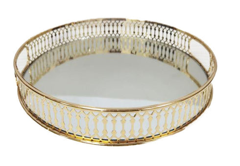 Adore the Decor™ 12" Mirrored Round Decorative Tray / Jewelry Holder