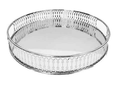 Adore the Decor™ 12" Mirrored Round Decorative Tray / Jewelry Holder