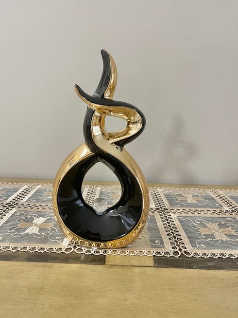 Adore the Decor™ Gold and Black Swirl Sculpture - 12"