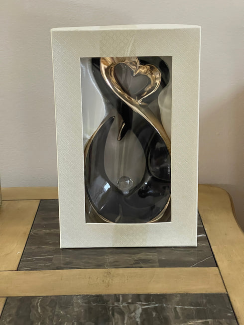 Adore the Decor™ Gold and Black Heart Sculpture- 12"