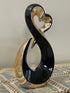 Adore the Decor™ Gold and Black Heart Sculpture- 12"