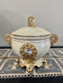 Adore the Decor™ Beige and Gold Diamond Four Piece Ceramic Vase Accessory Set - 13"