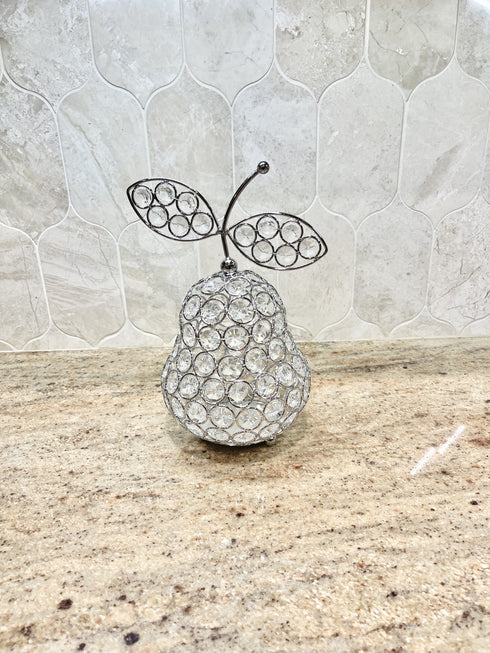 Adore the Decor™ Silver Crystal Beaded Pear Decor - 8"