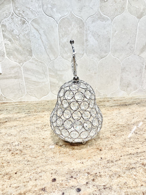 Adore the Decor™ Silver Crystal Beaded Pear Decor - 8"