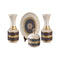 Adore the Decor™ Beige, Gold, and Brown Sparkled Four Piece Ceramic Vase Set - 10"