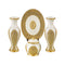 Adore the Decor™ Beige and Gold Sparkled Four Piece Ceramic Vase Accessory Set - 10"