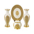 Adore the Decor™ Beige and Gold Sparkled Four Piece Ceramic Vase Accessory Set - 10"