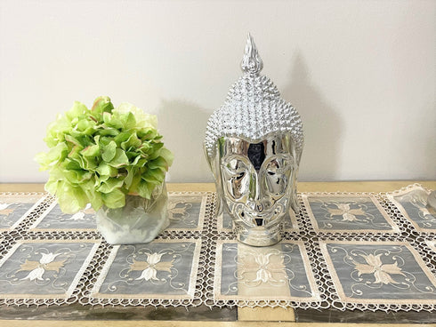 Adore the Decor™ Silver Buddha Head Sculpture - 12"H