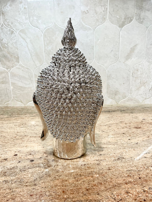 Adore the Decor™ Silver Buddha Head Sculpture - 12"H