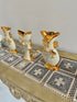 Adore the Decor™ Deep Gold and Beige 3 Piece Ceramic Vase Set - 9"