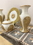 Adore the Decor™ Beige and Gold Sparkled Four Piece Ceramic Vase Accessory Set - 10"