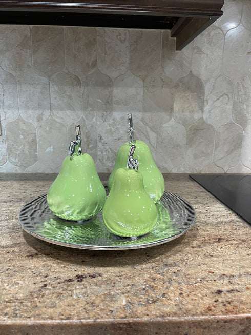 Adore the Decor™ 4 Piece Ceramic Shiny Pear Decor Set - 15 x 15 x 8 inches