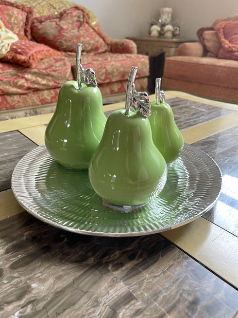Adore the Decor™ 4 Piece Ceramic Shiny Pear Decor Set - 15 x 15 x 8 inches