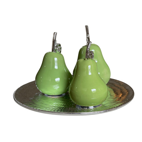 Adore the Decor™ 4 Piece Ceramic Shiny Pear Decor Set - 15 x 15 x 8 inches
