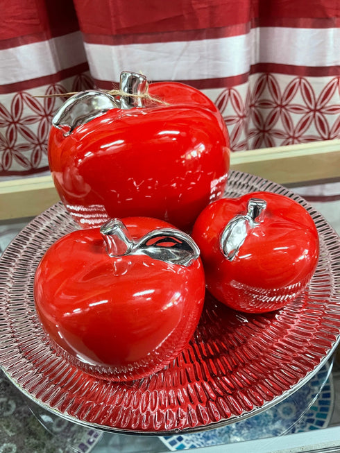 Adore the Decor™ 4 Piece Ceramic Shiny Apple Decor Set