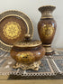 Adore the Decor™ Brown and Gold Four Piece Ceramic Vase Accessory Set - 13"